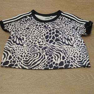 Adidas black and white crop top